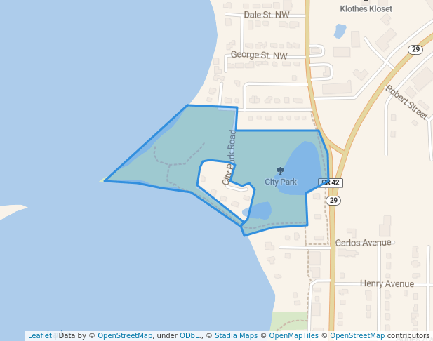 walking in City Park map in Alexandria