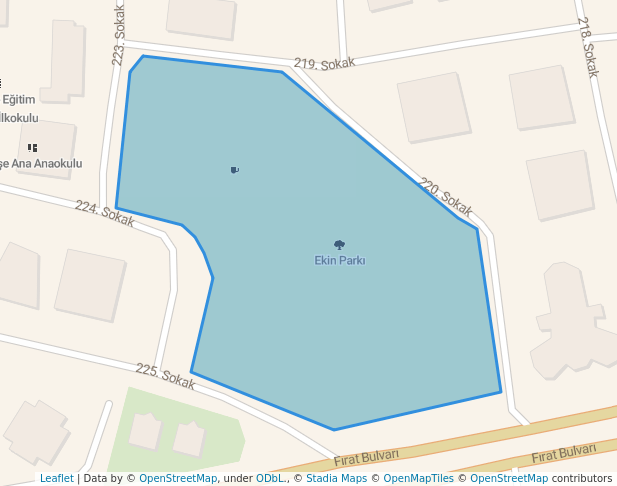 walking in Ekin Parkı map in Diyarbakır