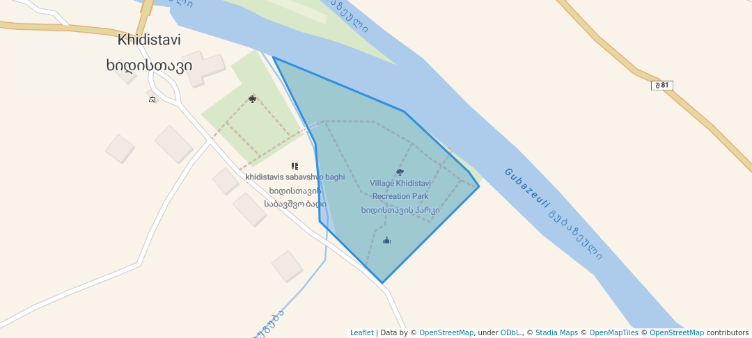 walking in Village Khidistavi Recreation Park map in Khidistavi