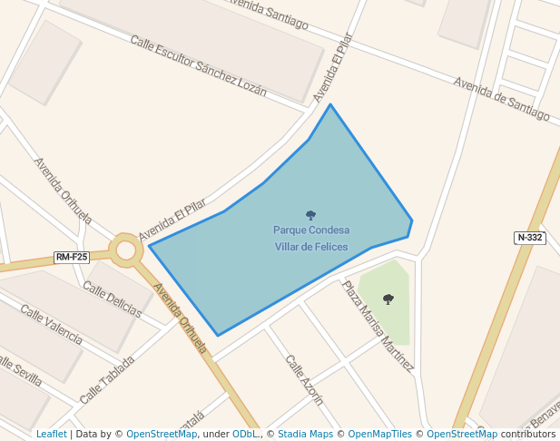 walking in Parque Condesa Villar de Felices map in San Pedro del Pinatar