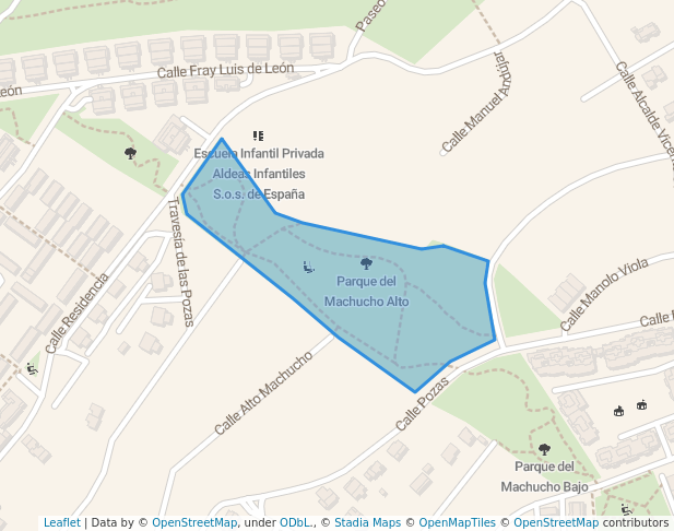 walking in Parque Vaguada Muchacho map in San Lorenzo de El Escorial