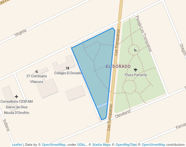 walking in Plaza Nicaragua map in Vitacura