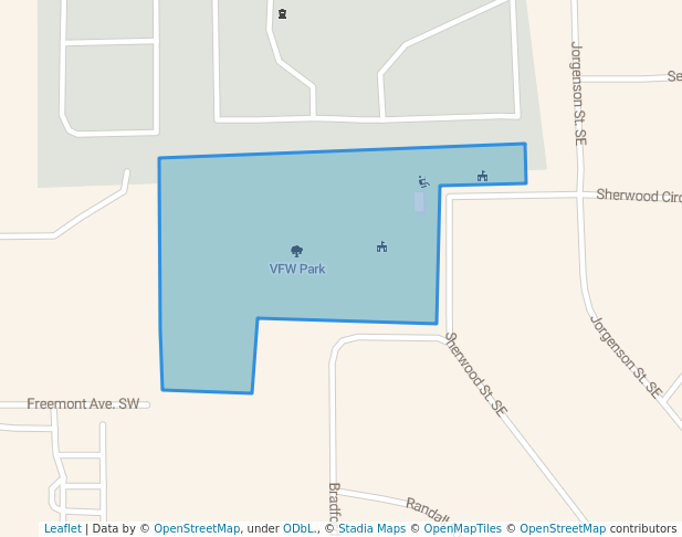 walking in VFW Park map in Hutchinson