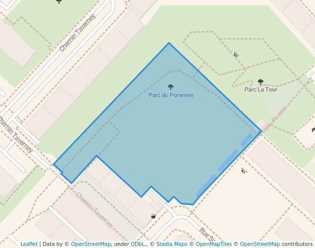 walking in Parc du Pommier map in Le Grand-Saconnex