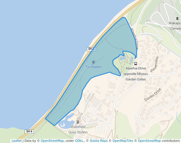 walking in Queen Elizabeth ll Reserve map in Nelson