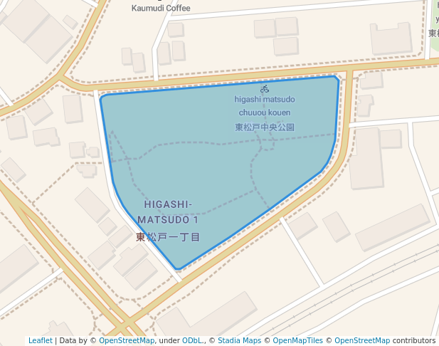 walking in 東松戸 中央公園 map in Matsudo