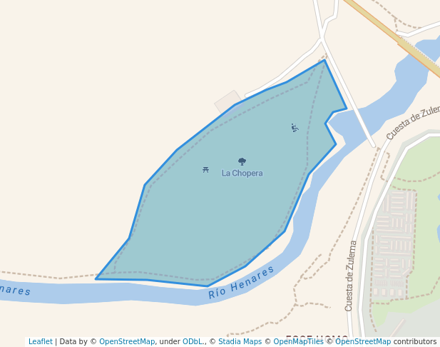 walking in La Chopera map in Alcalá de Henares