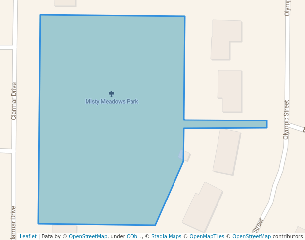 walking in Misty Meadows Park map in Sun Prairie