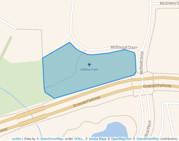 walking in Killilea Park map in Dublin