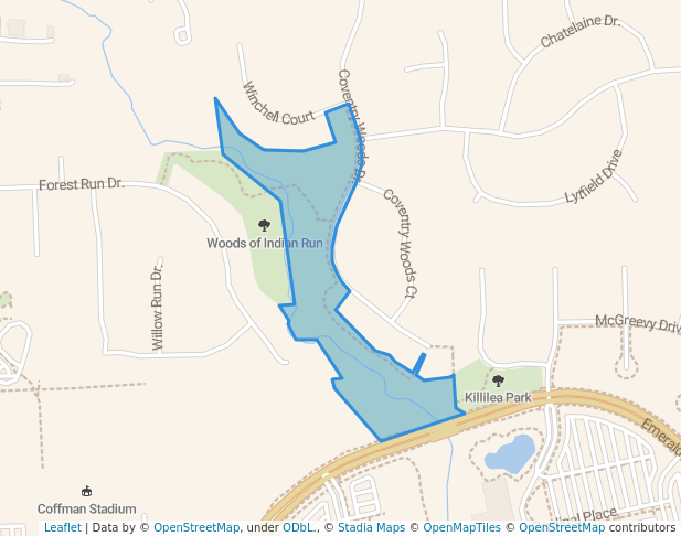 walking in Coventry Woods Park map in Dublin