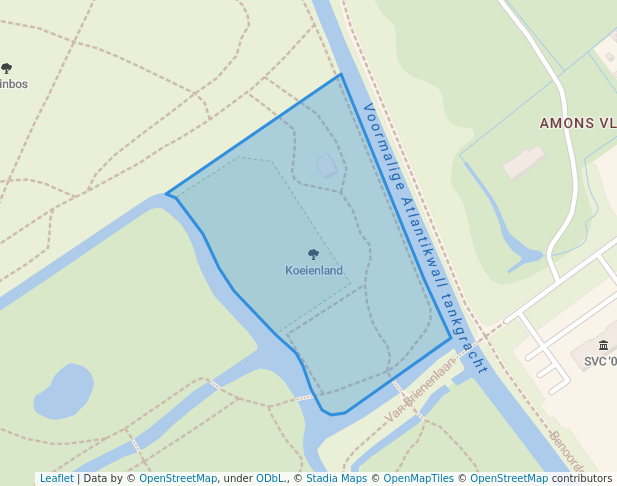 walking in Koeienland map in Wassenaar