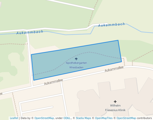 walking in Apothekergarten Wiesbaden map in Wiesbaden