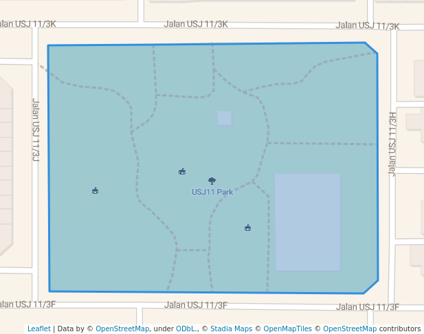 walking in USJ11 Park map in Subang Jaya