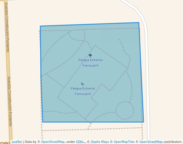 walking in Parque Extremo Ferrocarril map in Nuevo Casas Grandes