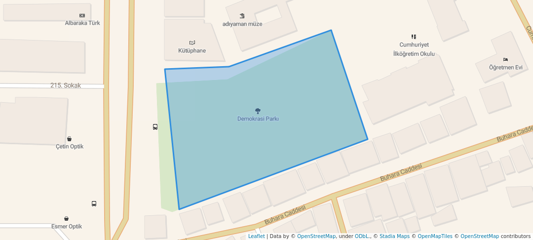 walking in Demokrasi Parkı map in Adıyaman