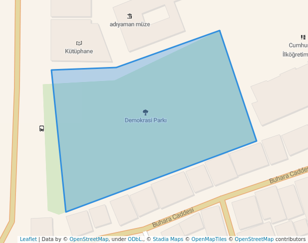 walking in Demokrasi Parkı map in Adıyaman