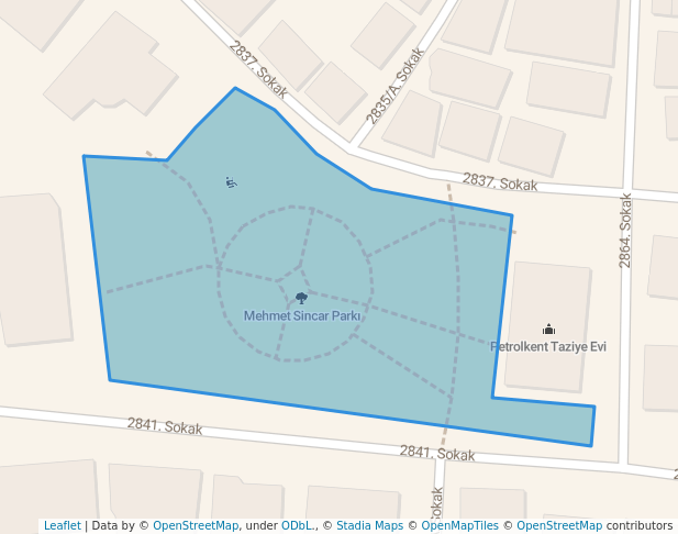 walking in Mehmet Sincar Parkı map in Batman