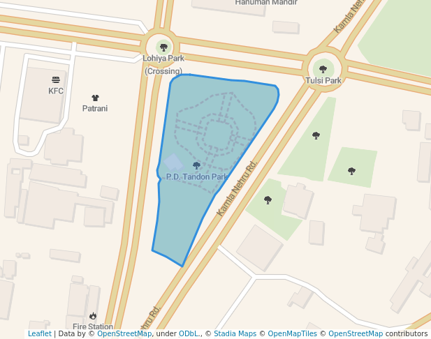 walking in P.D. Tandon Park map in Prayagraj