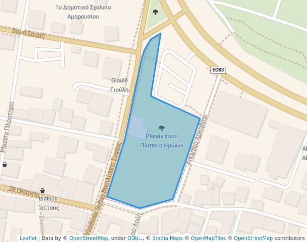 walking in Πλατεία Ηρώων map in Marousi