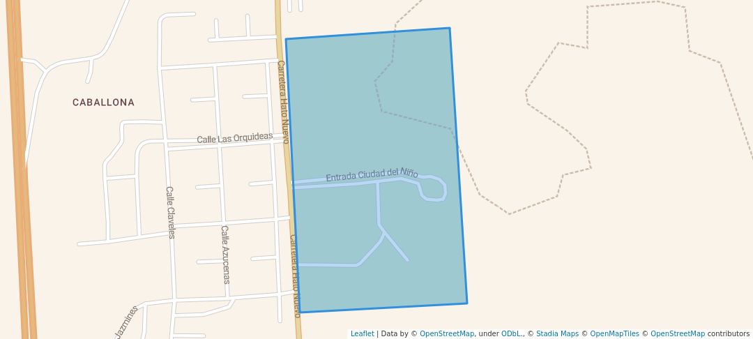 walking in Ciudad del Niño map in Santo Domingo