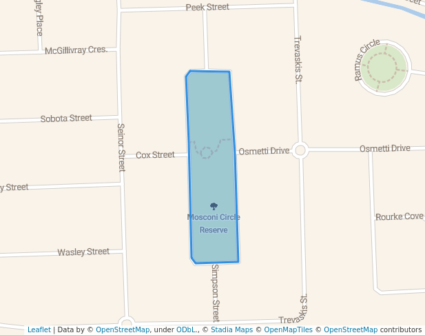 walking in Mosconi Circle Reserve map in Somerville