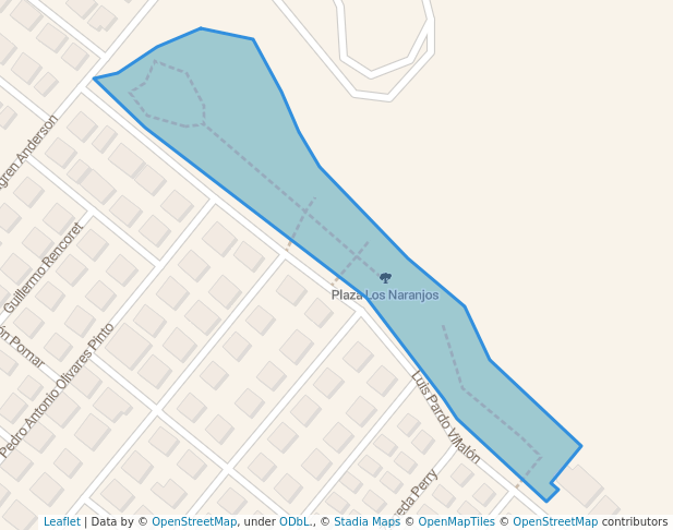 walking in Plaza Los Naranjos map in Coquimbo