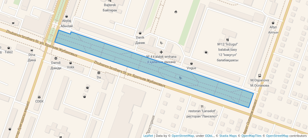 walking in Ғашықтар аллеясы map in Aktobe