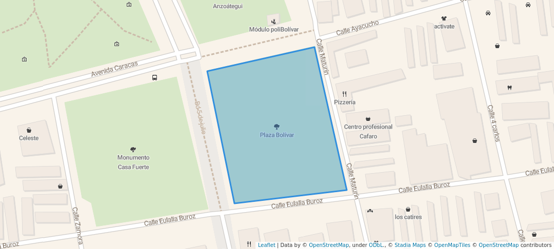 walking in Plaza Bolívar map in Barcelona