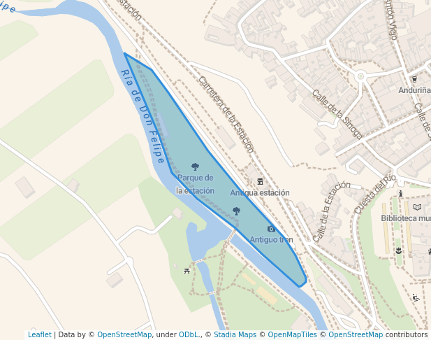 walking in Parque de la estación map in Benavente