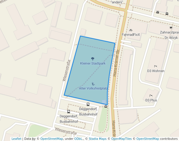 walking in Kleiner Stadtpark map in Deggendorf