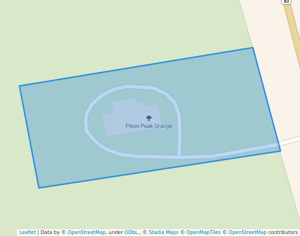 walking in Pikes Peak Grange map in Franktown