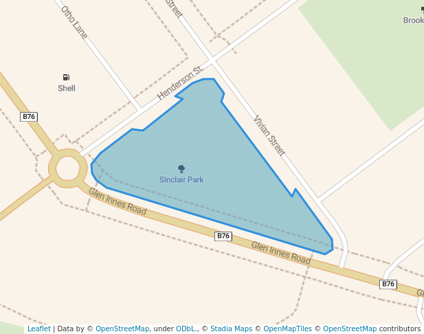 walking in Sinclair Park map in Inverell