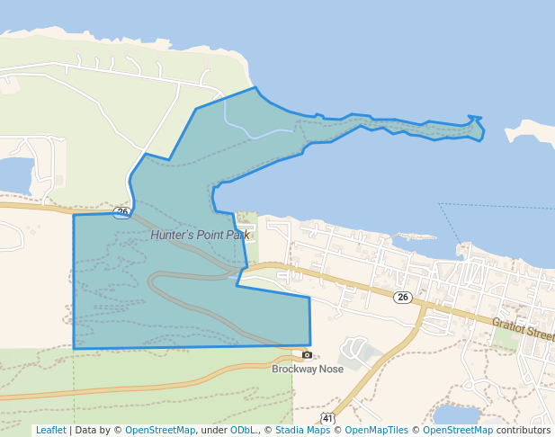 walking in Hunter's Point Park map in Copper Harbor