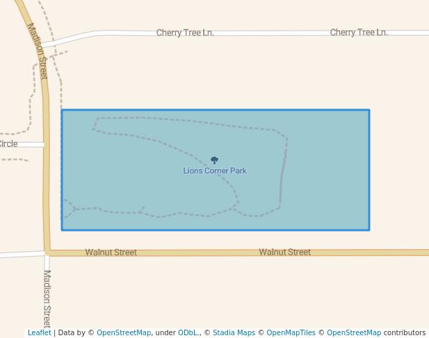 walking in Lions Corner Park map in Genoa