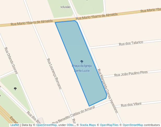 walking in Praça da Igreja Santa Luzia map in Boa Esperança do Sul