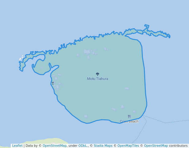 walking in Motu Tiahura map in Moorea-Maiao