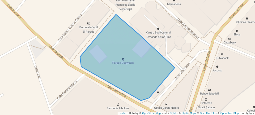 walking in Parque Guaynabo map in Albolote