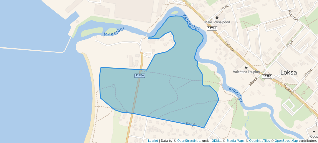 walking in Nõmme park map in Loksa