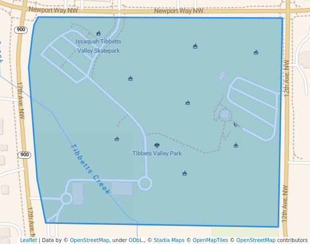 walking in Tibbets Valley Park map in Issaquah