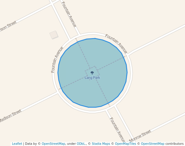 walking in Lang Park map in Paducah