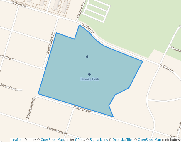 walking in Brooks Park map in Paducah