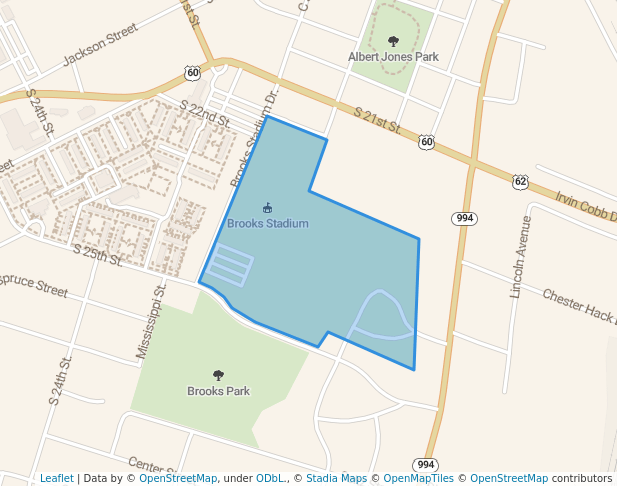 walking in Brooks Park map in Paducah