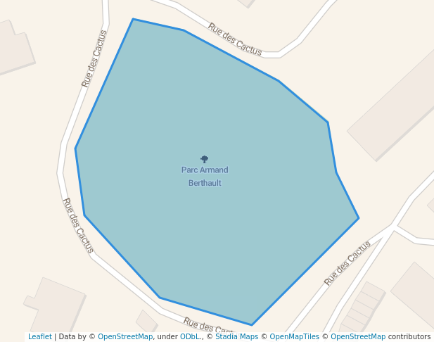 walking in Parc Armand Berthault map in Ajaccio