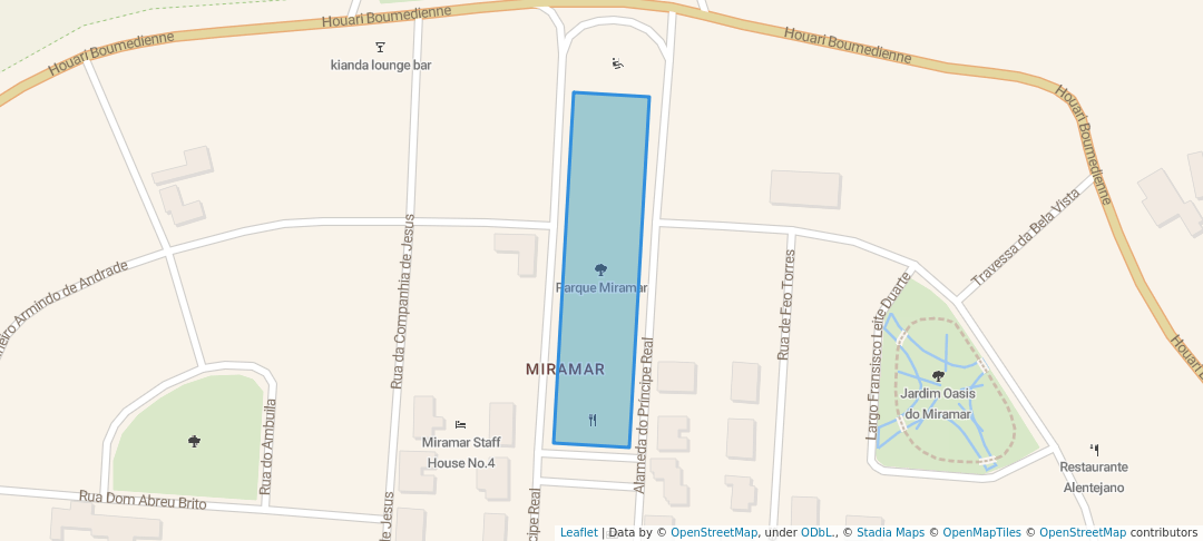 walking in Parque Miramar map in Luanda