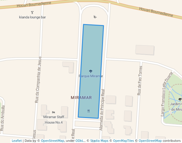 walking in Parque Miramar map in Luanda