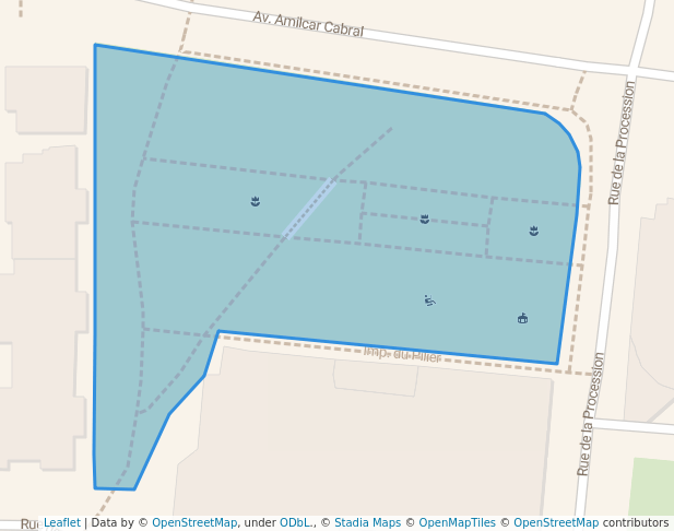 walking in Square de la Cristallerie map in Saint-Denis