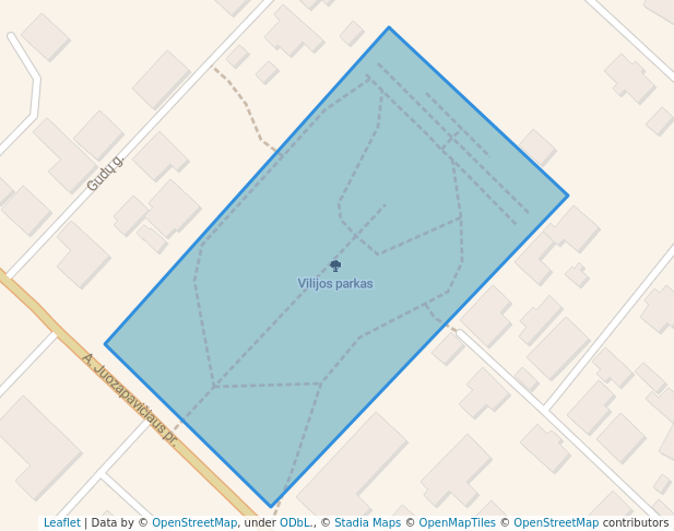 walking in Vilijos parkas map in Kaunas