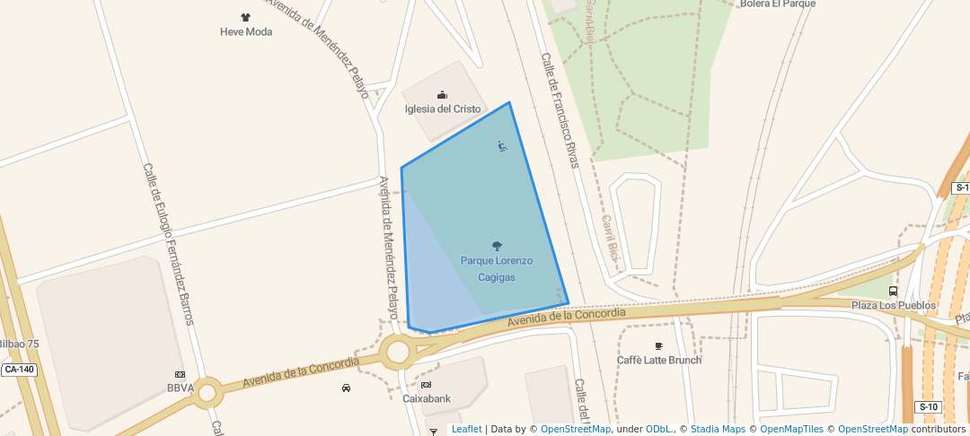 walking in Parque Lorenzo Cagigas map in Camargo