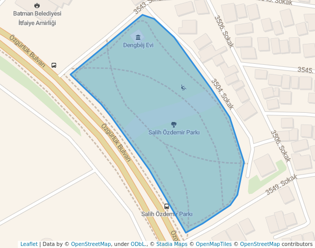 walking in Salih Özdemir Parkı map in Batman