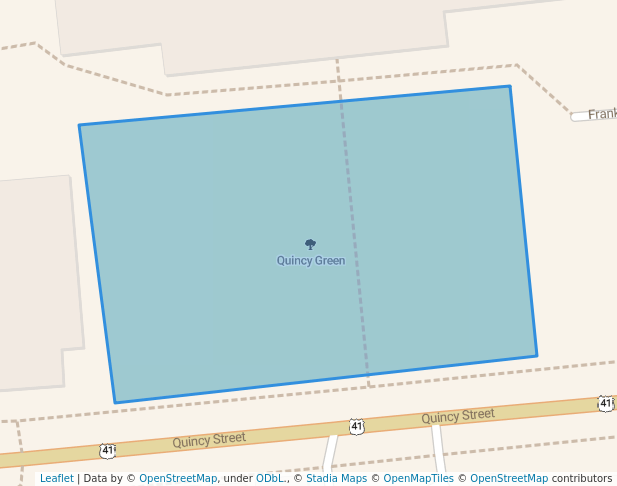 walking in Quincy Green map in Hancock